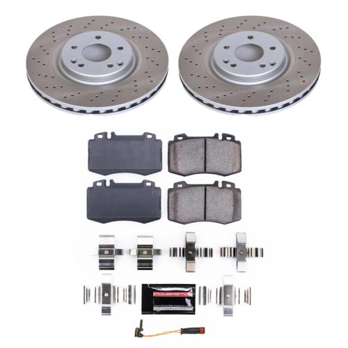 2003-2006 Mercedes-Benz SLK350 & C-Class Front Heavy-Duty Semi-Coated Rotor Brake Assembly - Premium Replacement