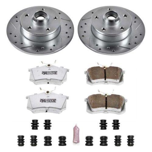 1994-1999 Volkswagen Golf, Passat, Jetta Rear Z26 Street Warrior Brake Upgrade Kit - Heavy-Duty Drilled & Slotted Rotors with Carbon-Fiber Ceramic Pads - Premium Replacement