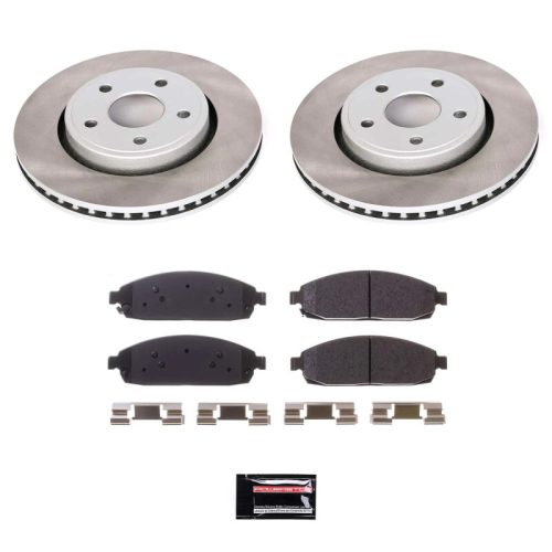 2006-2010 Jeep Grand Cherokee & Commander Front Semi-Coated Rotor Brake Assembly with Ceramic Pads - Premium Replacement