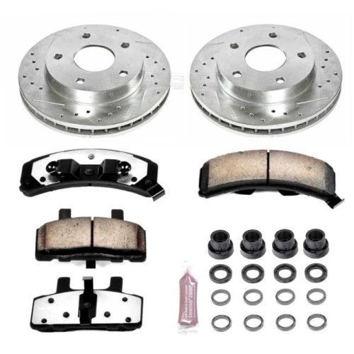 1996-1999 Dodge Ram 1500 Front Z36 Truck & Tow Brake Upgrade Kit - Heavy Duty Drilled & Slotted Rotors with Carbon-Fiber Ceramic Pads - Premium Replacement