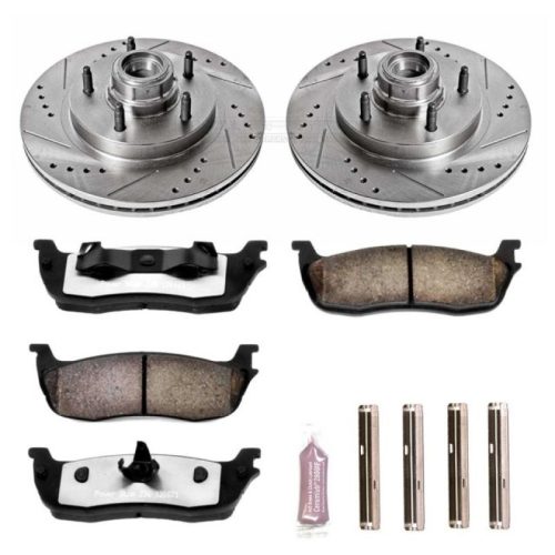 1997-2000 Ford F-150 Front Z36 Truck & Tow Brake Upgrade Kit - Heavy-Duty Drilled & Slotted Rotors, Carbon-Fiber Ceramic Brake Pads - Premium Replacement