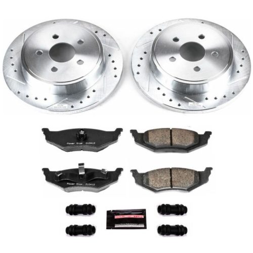 2010 Chrysler PT Cruiser, 2003-2009 Dodge Neon Rear Z23 Evolution Sport Brake Rotor and Carbon-Fiber Ceramic Brake Pad Assembly - Premium Replacement