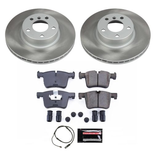 2011-2017 BMW X3, X4 Front Semi-Coated Rotor Brake Kit with Ceramic Pads - Premium Replacement