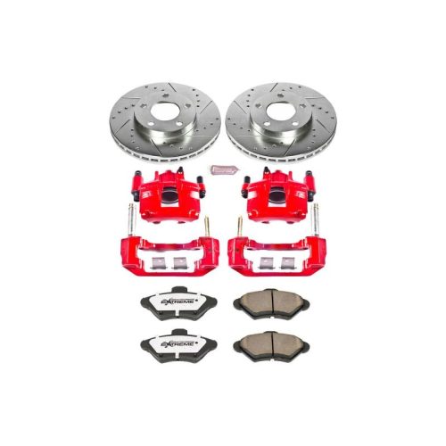 1994-1998 Ford Mustang Front Z26 Street Warrior Brake Upgrade Kit with Drilled & Slotted Rotors - Premium Replacement