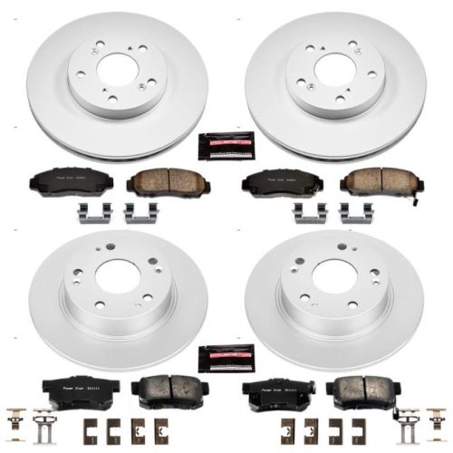 2006-2011 Honda Civic & Accord Front Z17 Evolution Geomet Coated Brake Rotor and Ceramic Pad Assembly - Premium Replacement