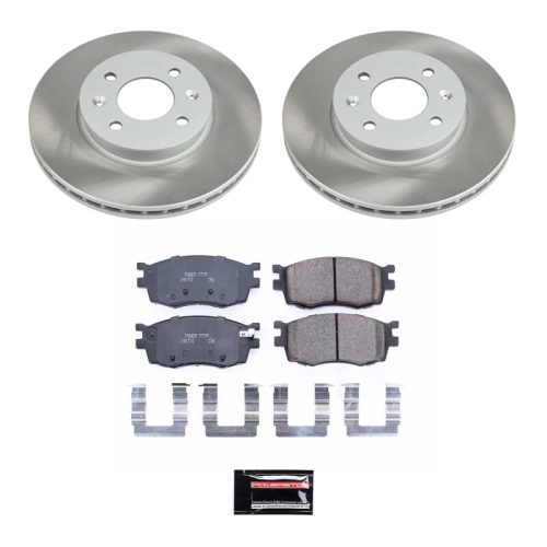 2006-2007 Kia Rio, Hyundai Accent Front Semi-Coated Rotor Brake Assembly - Premium Replacement
