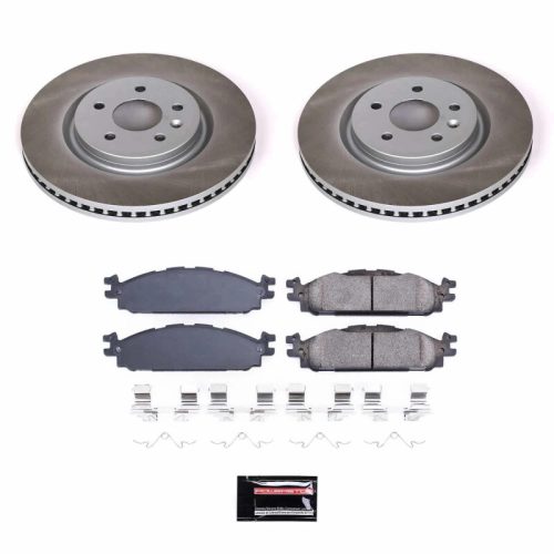 2011-2012 Ford Explorer & 2011-2012 Lincoln MKT Front Semi-Coated Brake Rotor Assembly with Ceramic Pads - Premium Replacement