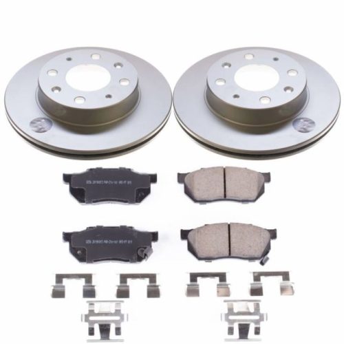 1991-2006 Honda CRX & 2001-2006 Honda Insight Front Z17 Evolution Geomet Coated Brake Rotor and Ceramic Pad Assembly - Premium Replacement
