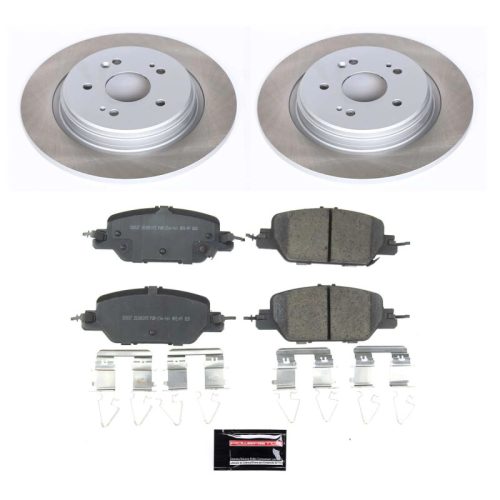2017-2019 Honda CR-V Rear Semi-Coated Rotor Brake Kit with Ceramic Pads & Hardware - Premium Replacement