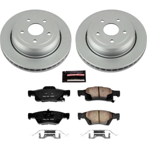 2011-2014 Jeep Grand Cherokee Rear PowerStop Z17 Evolution Geomet Coated Brake Rotor and Ceramic Pad Assembly - Premium Replacement