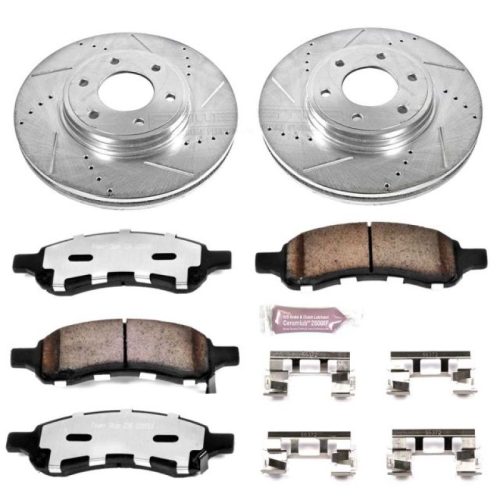 2006-2009 Chevrolet Trailblazer, 2008-2009 Saab 9-7x Front Z36 Truck & Tow Brake Upgrade Kit - Heavy-Duty Drilled & Slotted Rotors with Carbon-Fiber Ceramic Pads - Premium Replacement