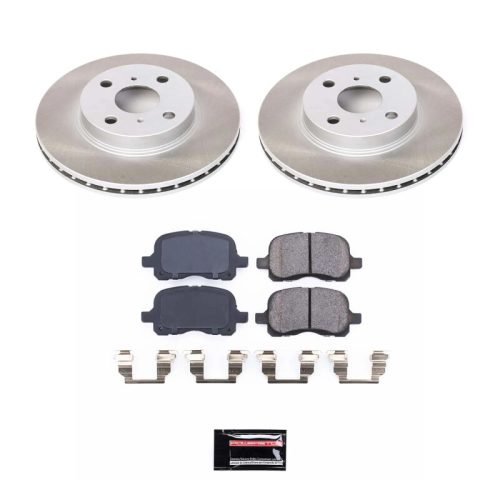 2001-2002 Toyota Corolla Front Heavy-Duty Semi-Coated Rotor Brake Assembly - Premium Replacement