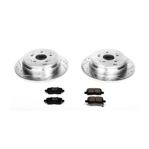 2002-2004 Honda Odyssey Rear Brake Upgrade Kit with Drilled & Slotted Rotors and Carbon-Fiber Ceramic Pads - Premium Replacement