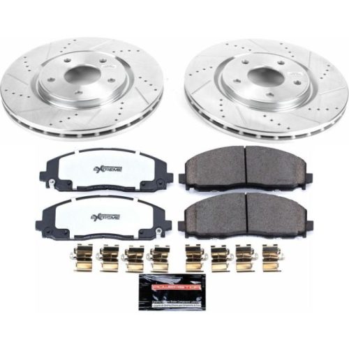 2012-2013 Dodge Journey, 2012-2013 Chrysler Town & Country Front Power Stop Z36 Truck & Tow Brake Kit - Heavy-Duty Drilled & Slotted Rotor Upgrade