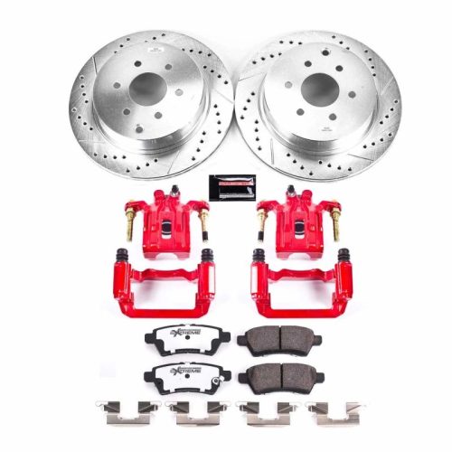 2005-2009 Nissan Pathfinder Rear Z36 Truck & Tow Brake Upgrade Kit with Drilled & Slotted Rotors - Premium Heavy-Duty Replacement