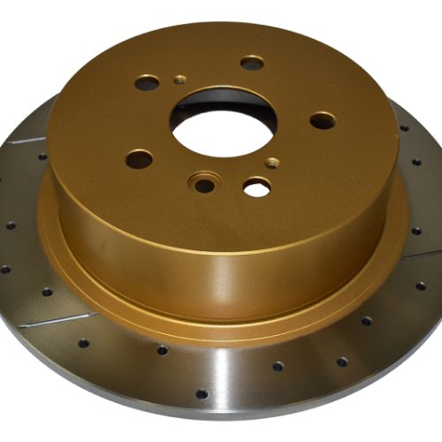 DBA Street Series Cross Drilled and Slotted Rotor for 2010-12 Toyota Highlander Rear - Premium Replacement