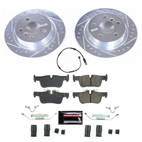 2016-2018 Mini Cooper Clubman & Countryman Rear Z23 Evolution Sport Brake Upgrade Kit - Heavy Duty Drilled & Slotted Rotor with Carbon-Fiber Ceramic Pads - Premium Replacement