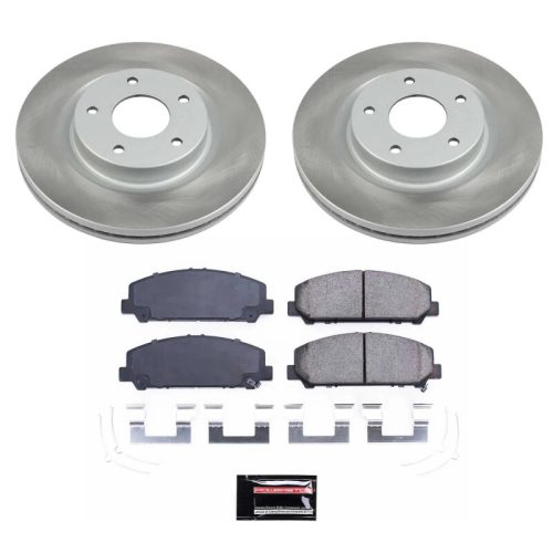 2011-2014 Nissan Titan & Armada Front Semi-Coated Rotor Brake Assembly with Ceramic Pads - Premium Replacement