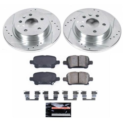 2016 Chevrolet Cruze Rear Z23 Evolution Sport Brake Rotors and Carbon-Fiber Ceramic Brake Pads - Heavy-Duty Brake Upgrade for Towing and Daily Driving