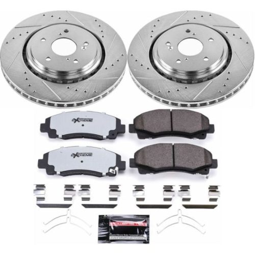 2015-2019 Acura TLX Front PowerStop Z36 Truck & Tow Brake Kit - Heavy-Duty Drilled & Slotted Rotors with Carbon-Fiber Ceramic Pads for Towing and Off-Road Performance - Premium Replacement