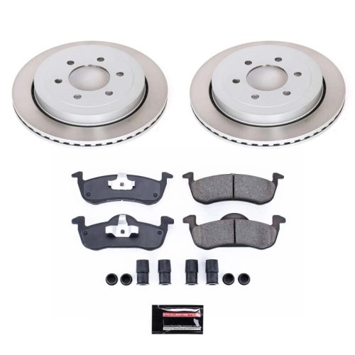 2011 Lincoln Navigator Rear Semi-Coated Rotor Brake Assembly with Ceramic Pads - Premium Replacement