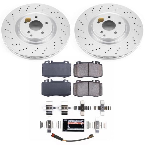 2007-2010 Mercedes-Benz SLK55 AMG Front Z23 Coated Brake Rotor and Carbon-Fiber Ceramic Brake Pads - Premium Replacement
