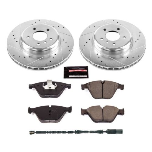 2011 BMW 535i xDrive Front Z23 Evolution Sport Brake Upgrade Kit - Heavy-Duty Drilled & Slotted Rotor and Carbon-Fiber Ceramic Brake Pads - Premium Replacement