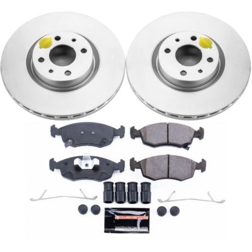 2013-2019 Fiat 500 Front Z23 Evolution Sport Coated Brake Rotor and Carbon-Fiber Ceramic Pad Assembly - Premium Replacement