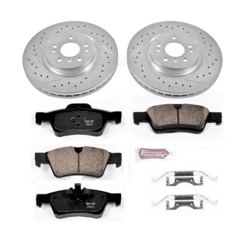 2010-2012 Mercedes-Benz R350 & ML450 Heavy-Duty Drilled & Slotted Brake Rotors with Carbon-Fiber Ceramic Pads - Premium Replacement