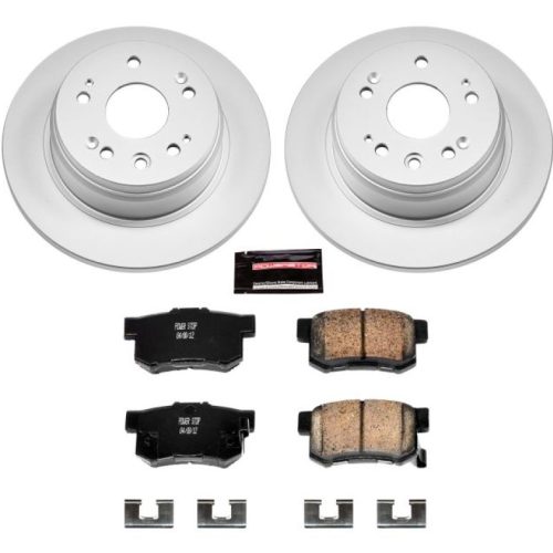 2002-2004 Honda CR-V Rear Z17 Evolution Geomet Coated Brake Rotor and Ceramic Brake Pad Assembly - Premium Replacement