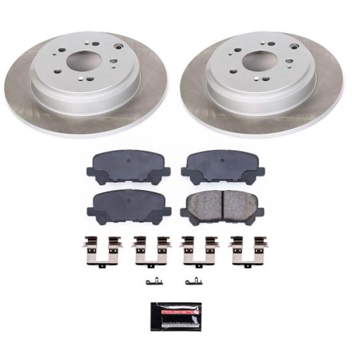 2011-2012 Honda Odyssey Rear Semi-Coated Rotor Brake Assembly with Ceramic Pads - Premium Replacement