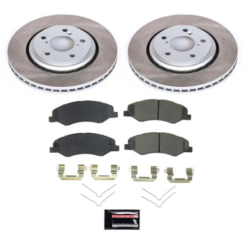 2018-2019 Honda Odyssey Front Semi-Coated Rotor Brake Kit with Ceramic Pads - Premium Replacement