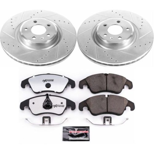 2012-2015 Audi A4, A6 Quattro Front Z26 Street Warrior Brake Upgrade Kit - Heavy-Duty Drilled & Slotted Rotor and Carbon-Fiber Ceramic Brake Pads - Premium Replacement