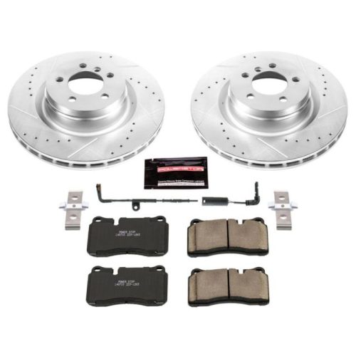 2006-2009 Land Rover Range Rover Front Brake Rotor and Carbon-Fiber Ceramic Brake Pad Upgrade - Heavy-Duty Performance with Drilled & Slotted Rotors - Premium Replacement