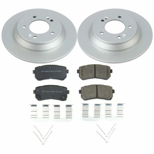 2018-2022 Hyundai Kona Rear Power Stop Z17 Evolution Geomet Coated Brake Rotor and Ceramic Pad Assembly - Heavy-Duty Fleet Replacement