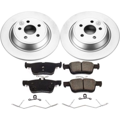 2017-2019 Ford Edge & Lincoln Continental Rear Z17 Evolution Geomet Coated Brake Rotor and Ceramic Pad Assembly - Premium Replacement