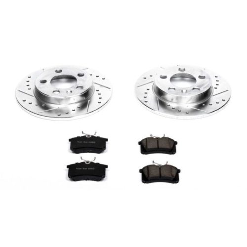 2000-2006 Audi TT Quattro Rear Z23 Evolution Sport Brake Upgrade Kit - Performance Drilled & Slotted Rotors with Carbon-Fiber Ceramic Pads - Premium Replacement
