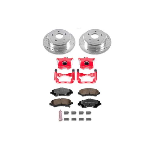 2011-2013 Jeep Wrangler Rear Z36 Truck & Tow Brake Upgrade Kit with Drilled & Slotted Rotors, Carbon-Fiber Ceramic Pads, Powder Coated Calipers - Premium Replacement