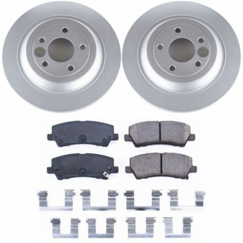 2015-2018 Ford Mustang Rear Z17 Evolution Geomet Coated Brake Rotor and Ceramic Pad Assembly - Premium Replacement