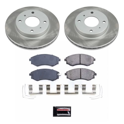 2000-2006 Nissan Sentra Front Semi-Coated Rotor Brake Kit with Ceramic Pads - Premium Replacement