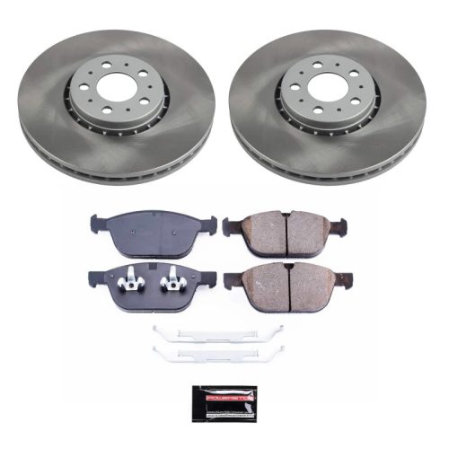 2013-2014 Volvo XC90 Front Semi-Coated Rotor Brake Assembly - Premium Replacement