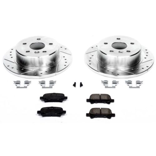 2000-2004 Toyota Avalon Rear Brake Upgrade Kit with Drilled & Slotted Rotors and Carbon-Fiber Ceramic Pads - Premium Replacement