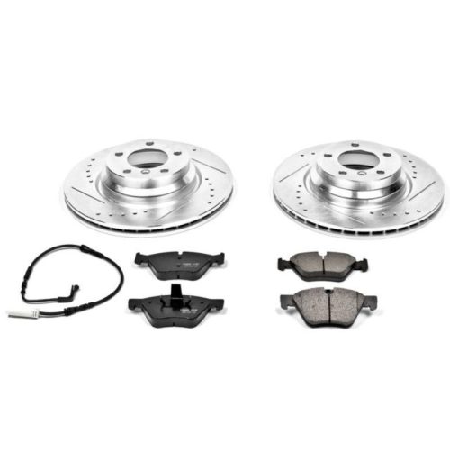 2006 BMW 330i Front Brake Rotor and Carbon-Fiber Ceramic Brake Pad Upgrade - Heavy-Duty Drilled & Slotted Performance Components - Premium Replacement