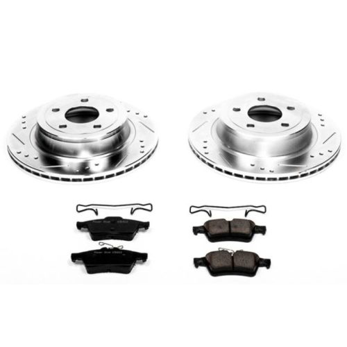 2008-2010 Chevrolet Cobalt Rear Z23 Evolution Sport Brake Kit with Drilled & Slotted Rotors - Premium Replacement