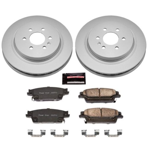 2004-2009 Cadillac SRX Rear Z17 Evolution Geomet Coated Brake Rotor & Ceramic Pad Assembly - Premium Replacement