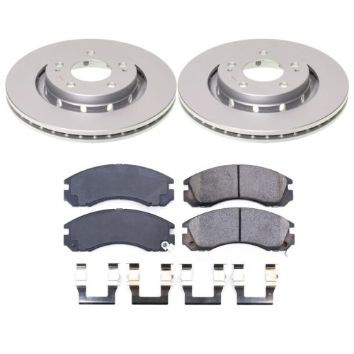 2005-2019 Mitsubishi Outlander Front Z17 Coated Brake Rotor and Ceramic Pad Assembly - Premium Replacement