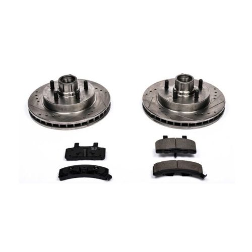 1995-1997 GMC C1500 Front Brake Upgrade Kit with Drilled & Slotted Rotors and Carbon-Fiber Ceramic Pads - Premium Replacement