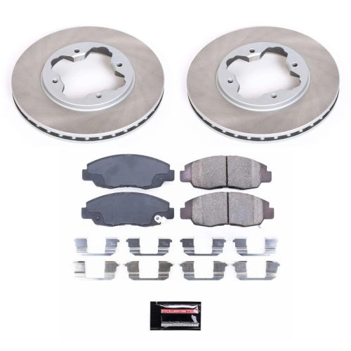 1994-1997 Honda Accord Front Semi-Coated Rotor Brake Assembly - Heavy-Duty Replacement with Ceramic Pads and Hardware