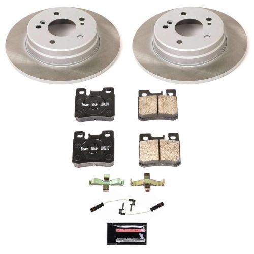 1994-2000 Mercedes-Benz SLK230 Rear Semi-Coated Rotor and Ceramic Brake Pad Assembly - Premium Replacement