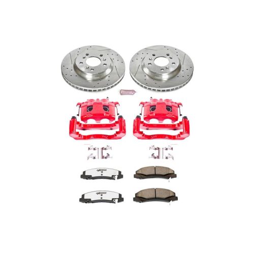 2008-2010 Chevrolet Impala Front Brake Disc and Caliper Assembly with Drilled & Slotted Rotors - Heavy-Duty Performance Upgrade